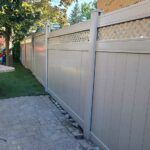 Khaki-Tan Vinyl Fence Panels with Latice