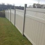 Khaki-Tan Vinyl Fence Panels with Latice (2)