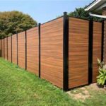 Mocha Walnut Wood Grain Horizontal Vinyl Fence Panels