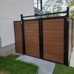 Mocha Walnut Wood Grain Horizontal Vinyl Fence Panel and Gates