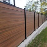 Mocha Walnut Wood Grain Horizontal Vinyl Fence Panels