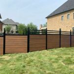 Mocha Walnut Wood Grain Horizontal Vinyl Fence Panels AL USA