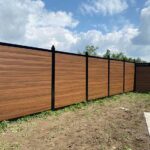 Mocha Walnut Wood Grain Horizontal Vinyl Fence Panels AZ USA