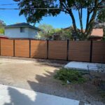 Mocha Walnut Wood Grain Horizontal Vinyl Fence Panels KY USA