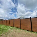 Mocha Walnut Wood Grain Horizontal Vinyl Fence Panels NC USA