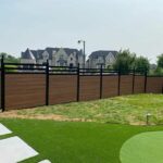 Mocha Walnut Wood Grain Horizontal Vinyl Fence Panels ND USA