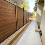 Mocha Walnut Wood Grain Horizontal Vinyl Fences Panel